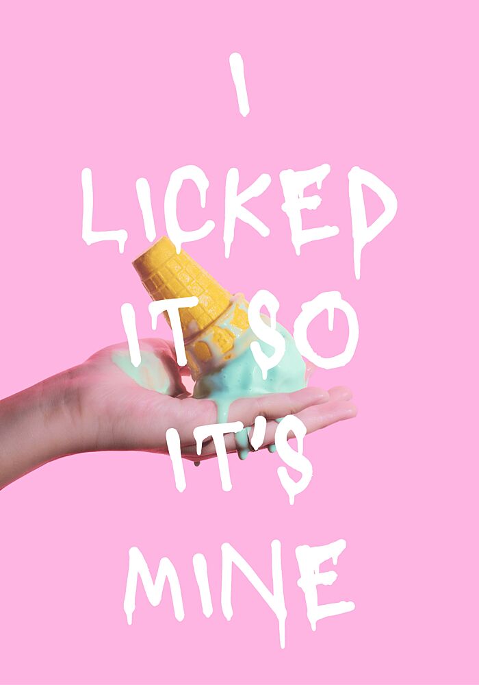 Licked Ice Cream Quote art print by Athene Fritsch for $57.95 CAD
