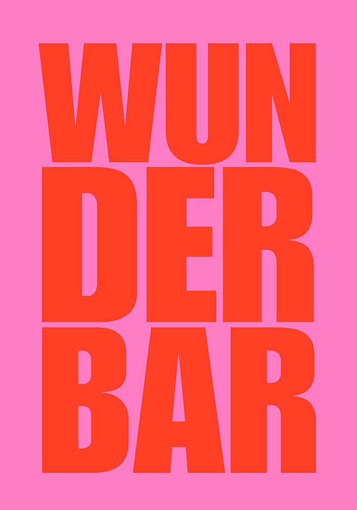Wunderbar Pink Typography art print by Athene Fritsch for $57.95 CAD