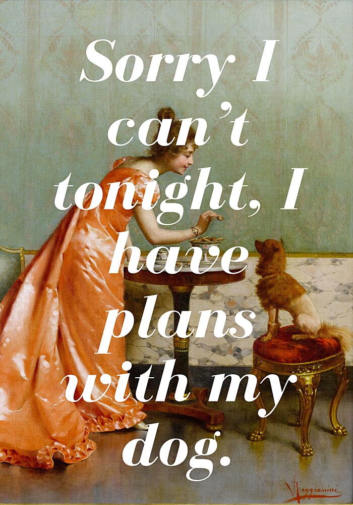 Elegant Woman and Dog art print by Athene Fritsch for $57.95 CAD
