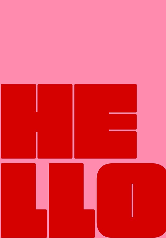 Bold Hello Typography art print by Athene Fritsch for $57.95 CAD