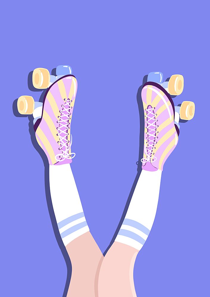 Retro Roller Skates art print by Athene Fritsch for $57.95 CAD