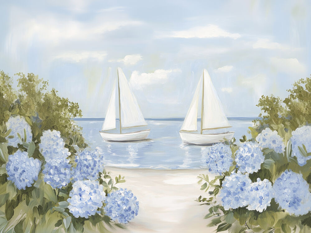 Hydrangeas by the Sea art print by Kathrin Pienaar for $57.95 CAD
