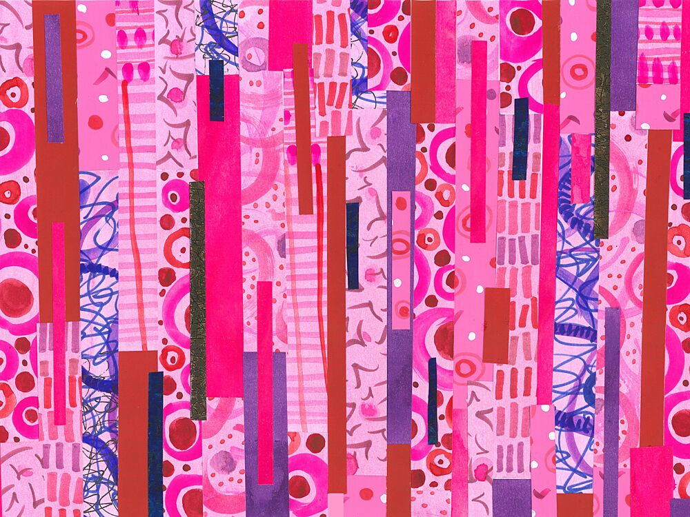 Bold Pink Patterned Stripes art print by Isabelle Brent for $57.95 CAD