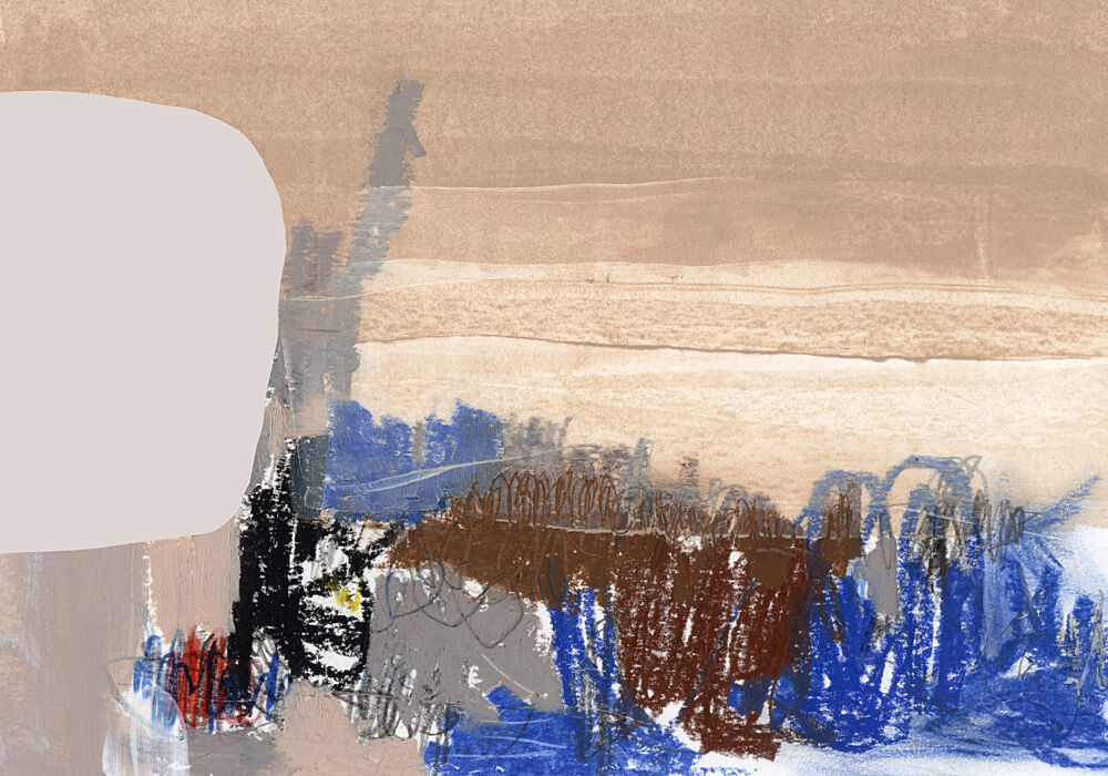 Serene Abstract Landscape art print by Uplusmestudio for $57.95 CAD