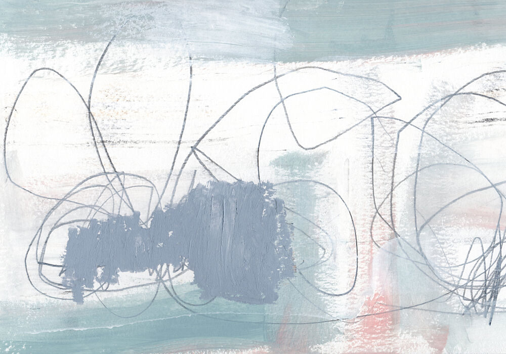 Calm Gray Blue Abstract art print by Uplusmestudio for $57.95 CAD
