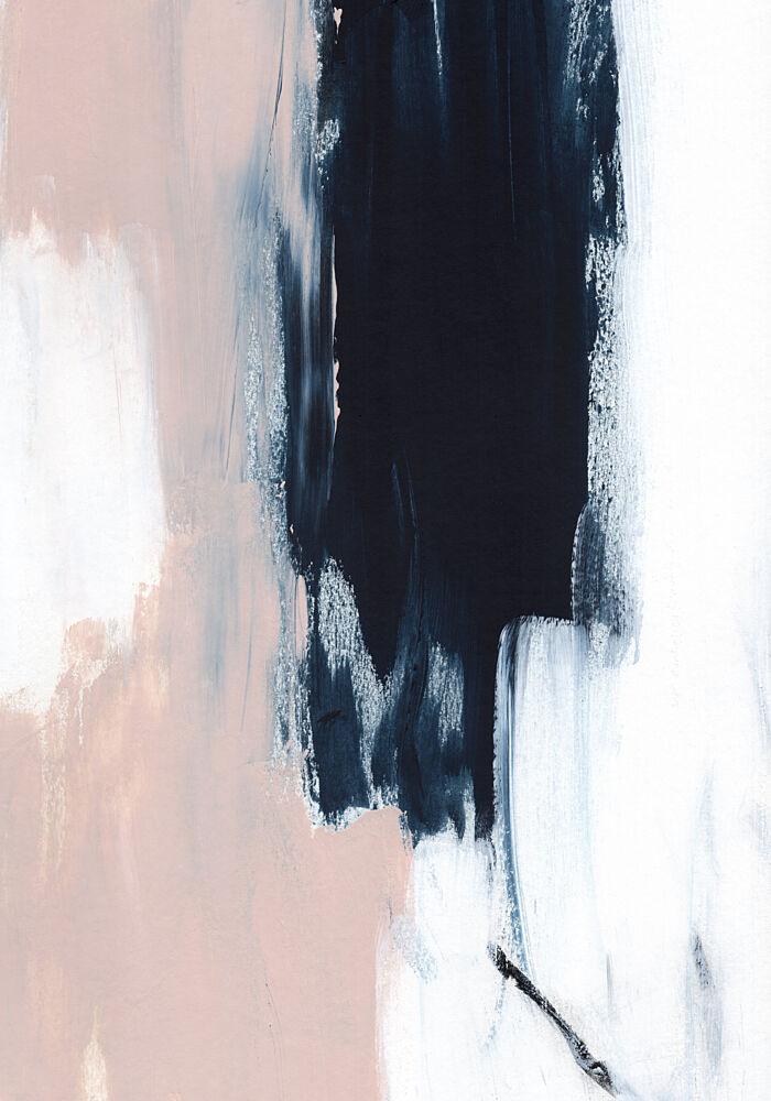Abstract Navy Blush Strokes art print by Uplusmestudio for $57.95 CAD