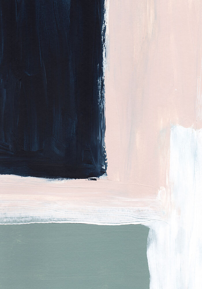 Blush Navy Color Blocks art print by Uplusmestudio for $57.95 CAD