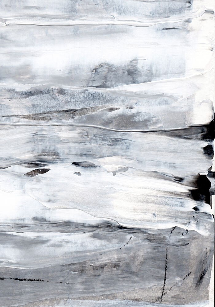 Abstract White Grey Layers art print by Uplusmestudio for $57.95 CAD