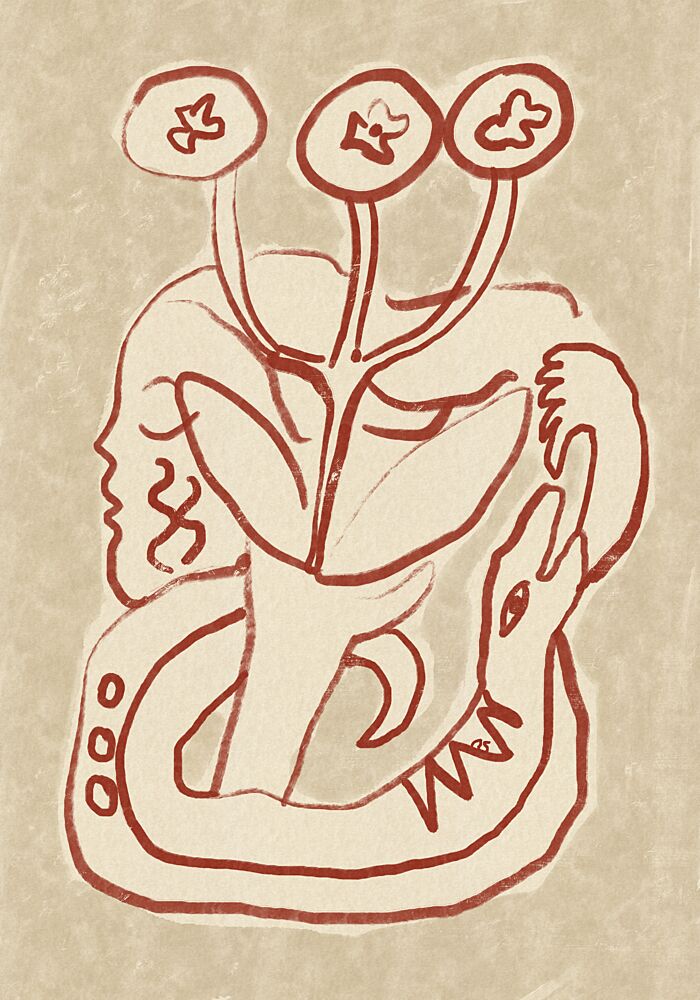 Serene Woman and Snake art print by Raipa Studio for $57.95 CAD