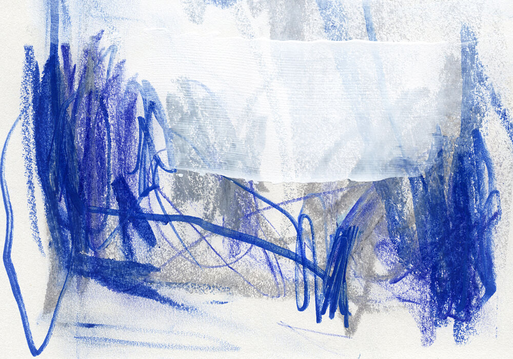 Blue Grey Abstract Strokes art print by Uplusmestudio for $57.95 CAD