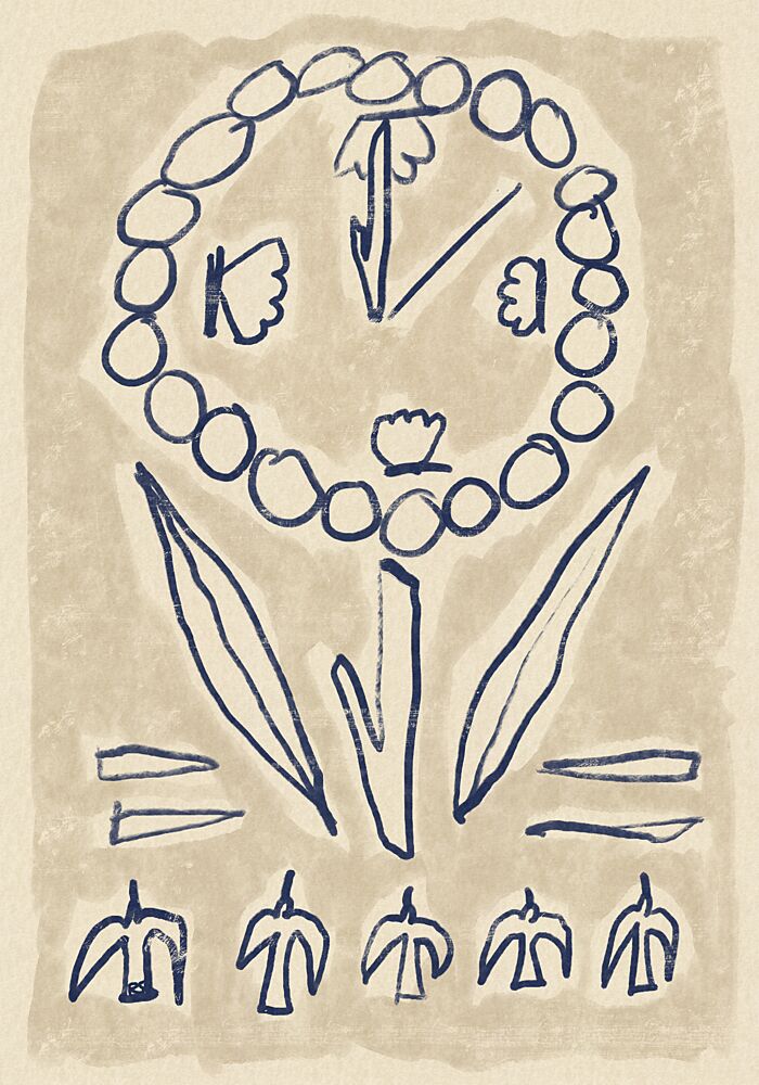 Folk Art Flower Symbols art print by Raipa Studio for $57.95 CAD