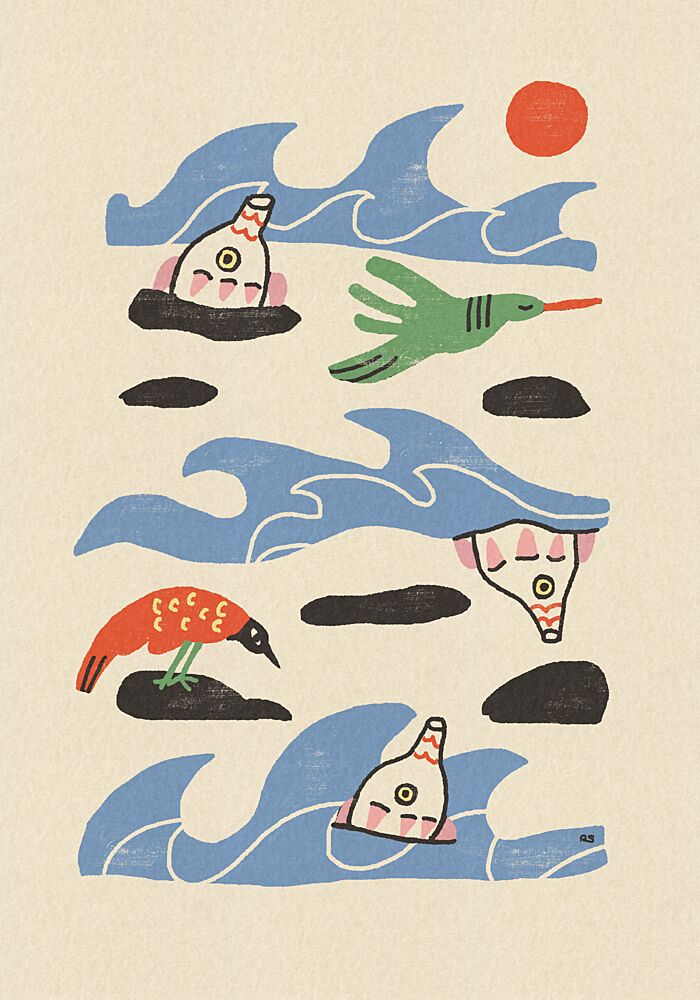 Whimsical Ocean Creatures art print by Raipa Studio for $57.95 CAD