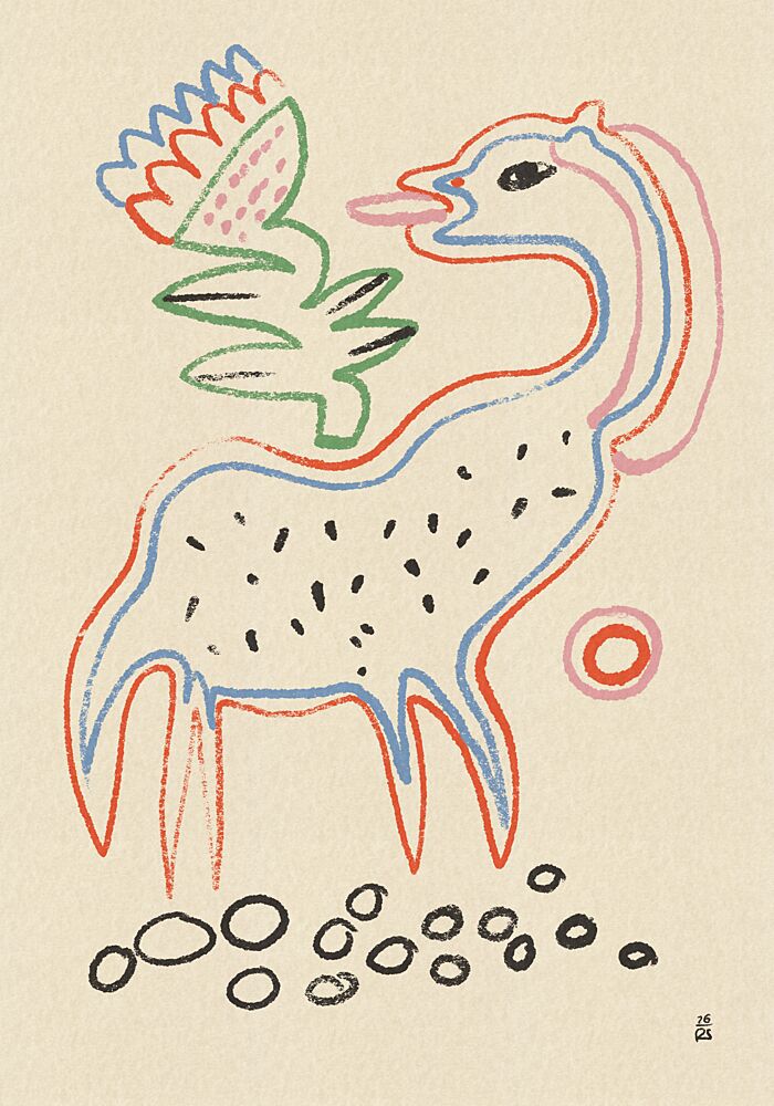 Whimsical Creature and Flower art print by Raipa Studio for $57.95 CAD