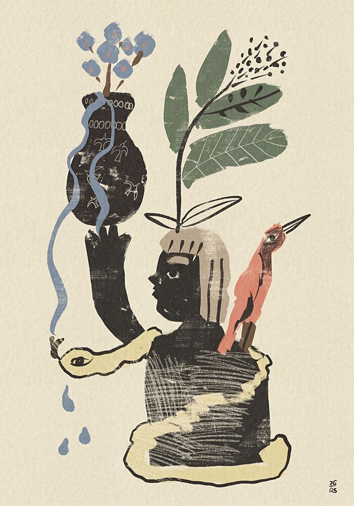 Botanical Spirit Figure art print by Raipa Studio for $57.95 CAD