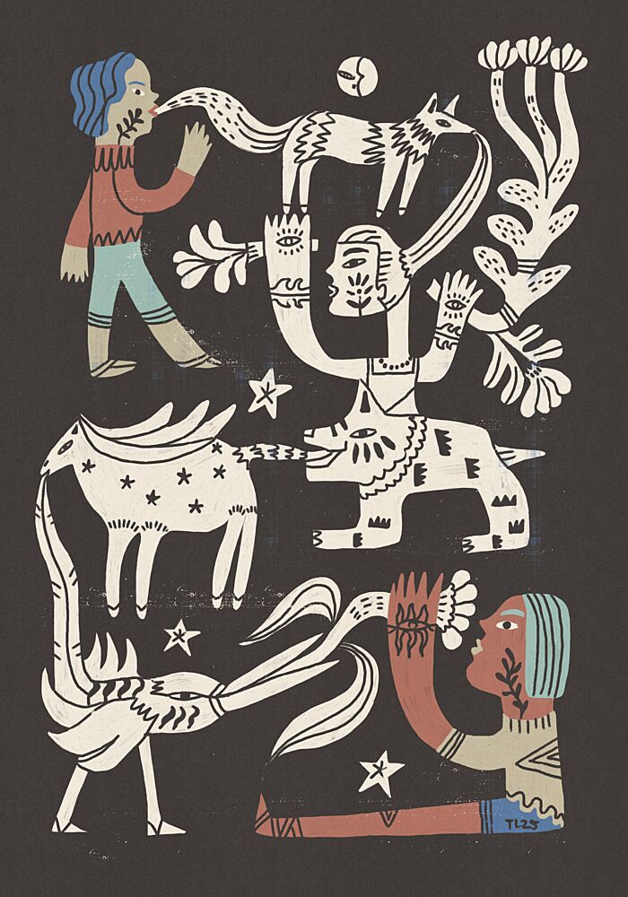 Tribal Spirit Animals art print by Raipa Studio for $57.95 CAD