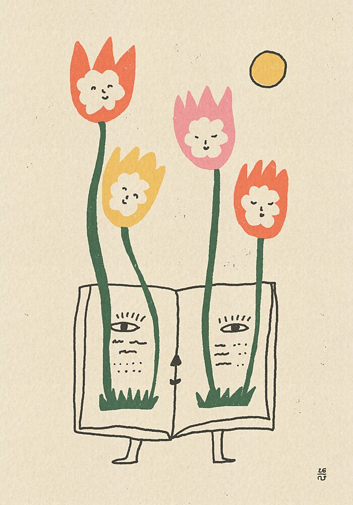 Growing Book Flowers art print by Raipa Studio for $57.95 CAD