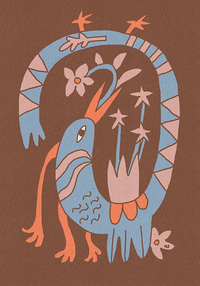 Whimsical Folk Bird art print by Raipa Studio for $57.95 CAD