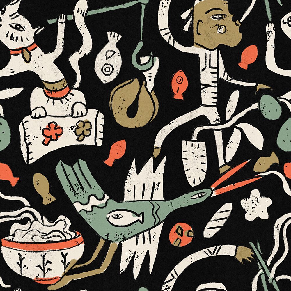 Tribal Figures and Animals art print by Raipa Studio for $57.95 CAD