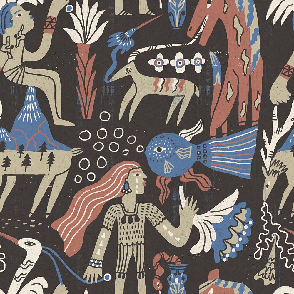 Mystical Folk Art Creatures art print by Raipa Studio for $57.95 CAD