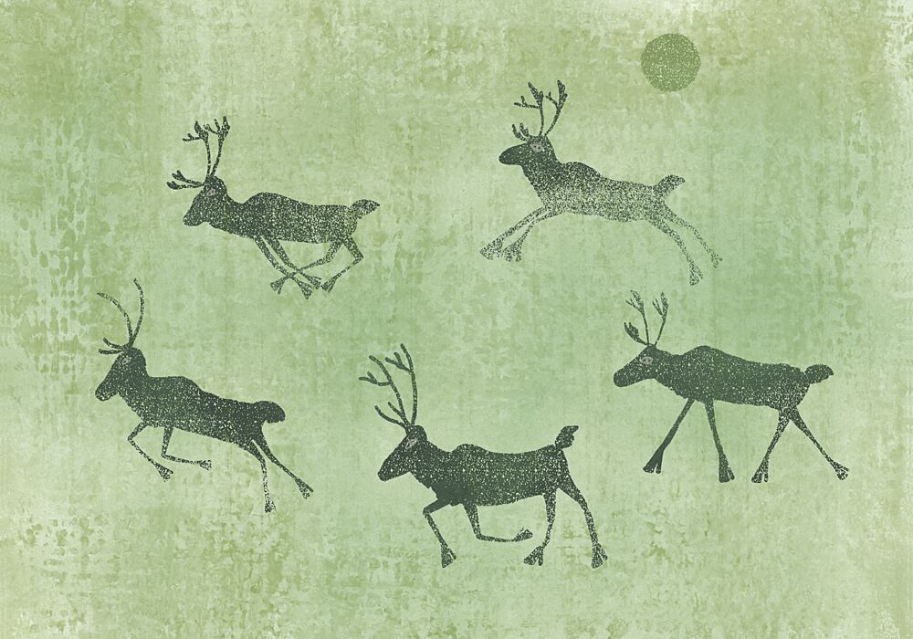 Primitive Deer Run art print by Aliya Putrus for $57.95 CAD