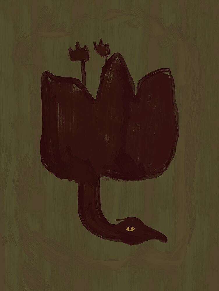 Dark Bird Blossom art print by Josephin Hermsdorf for $57.95 CAD