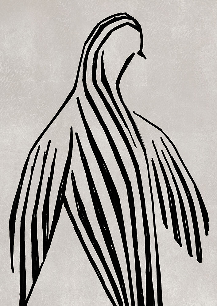 Elegant Striped Dove art print by Rosana Laiz Blursbyai for $57.95 CAD