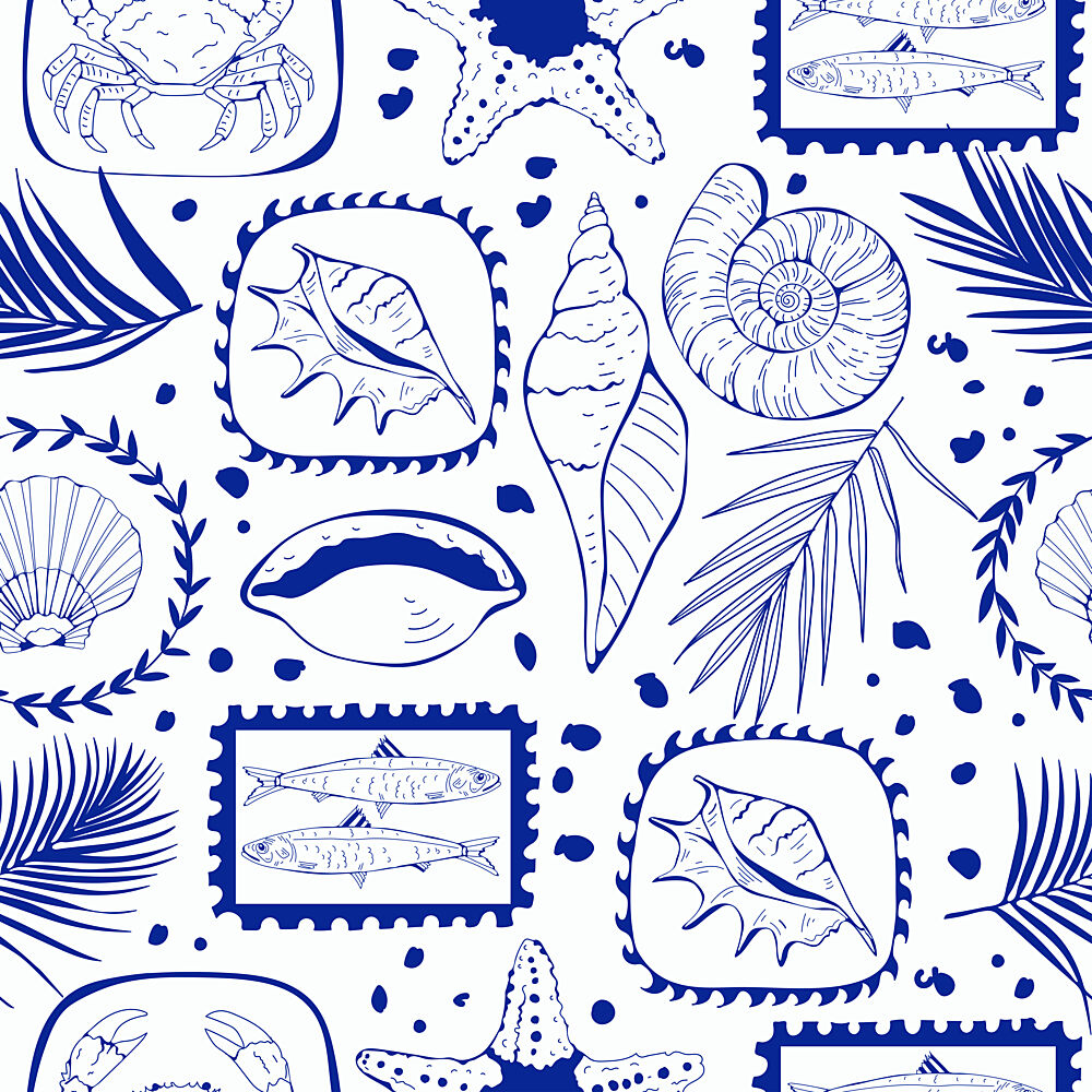 Nautical Sea Collection art print by Olga Galeeva for $57.95 CAD