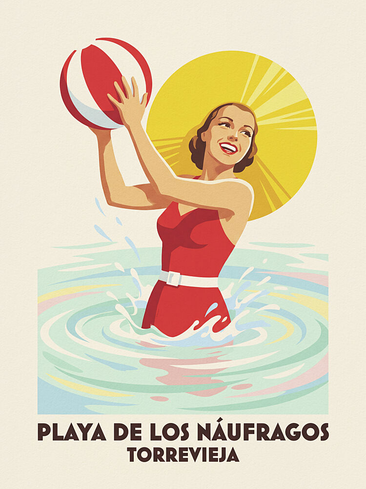 Retro Beach Ball Fun art print by Andreas Magnusson for $57.95 CAD