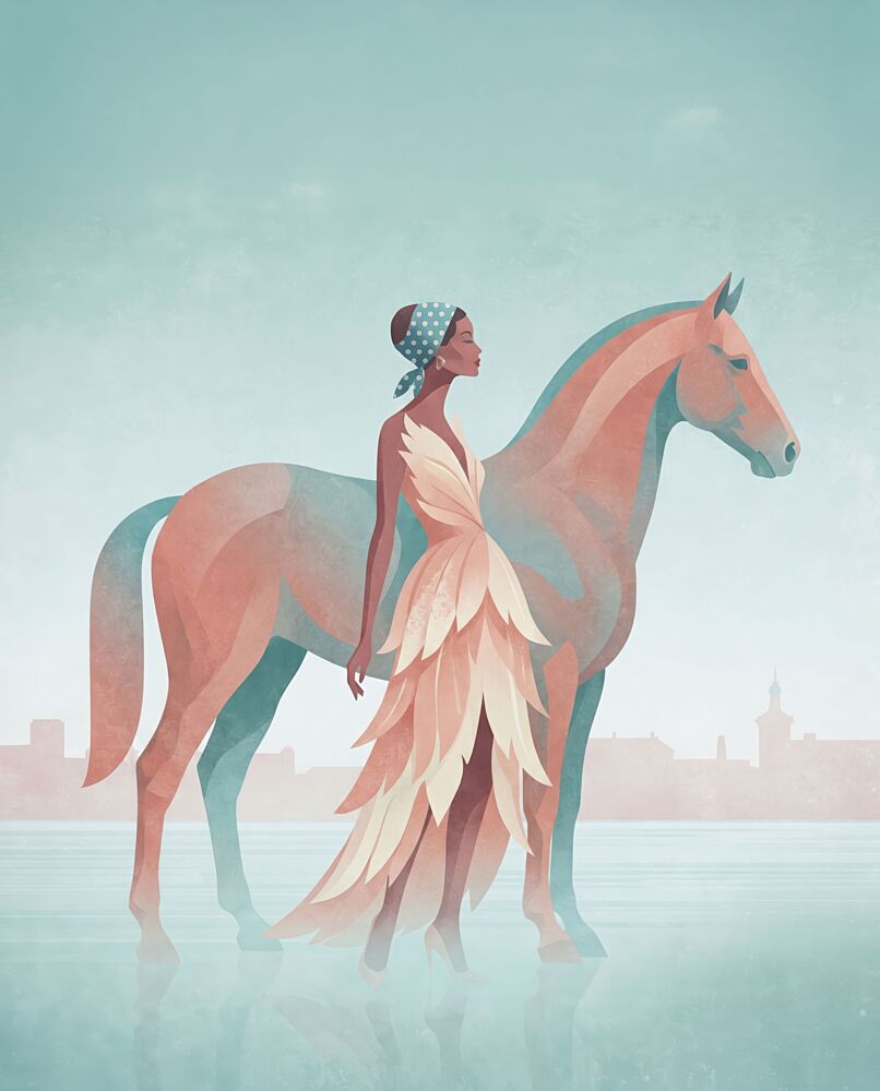 Ethereal Woman and Horse art print by Emel Tunaboylu for $57.95 CAD