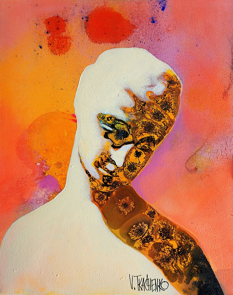 Abstract Golden Figure art print by Victor Tkachenko for $57.95 CAD