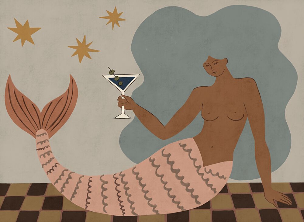 Mermaid Martini art print by Las3curiosas for $57.95 CAD