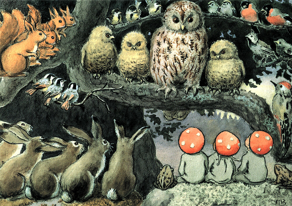 Tomtebobarnen - Skogsdjuren art print by Elsa Beskow for $57.95 CAD