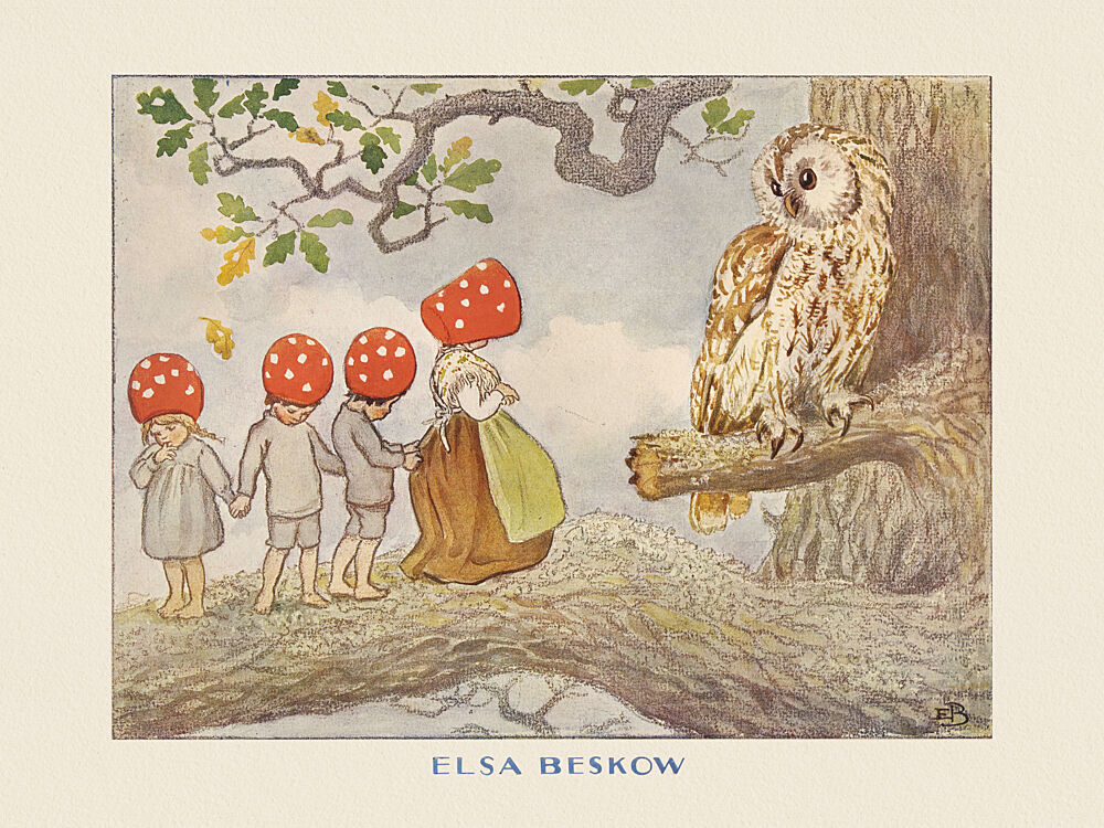 Tomtebobarnen - Ugglan art print by Elsa Beskow for $57.95 CAD