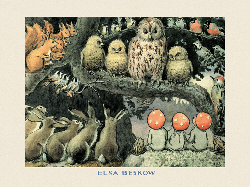Tomtebobarnen - Skogsdjuren Boarder art print by Elsa Beskow for $57.95 CAD