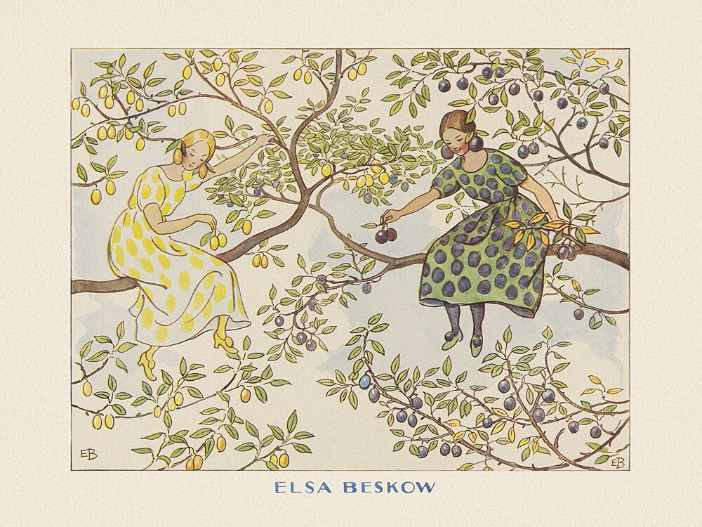 Tomtebobarnen - Froknarna Plommon Boarder art print by Elsa Beskow for $57.95 CAD
