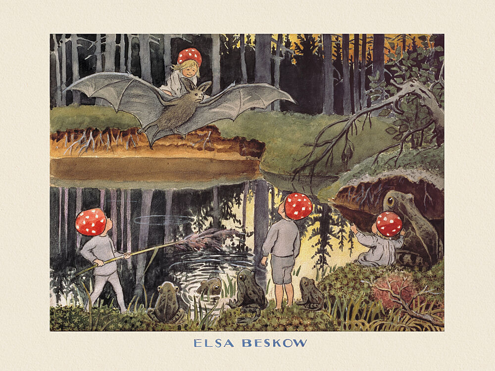 Tomtebobarnen - Fladdermusen Boarder art print by Elsa Beskow for $57.95 CAD