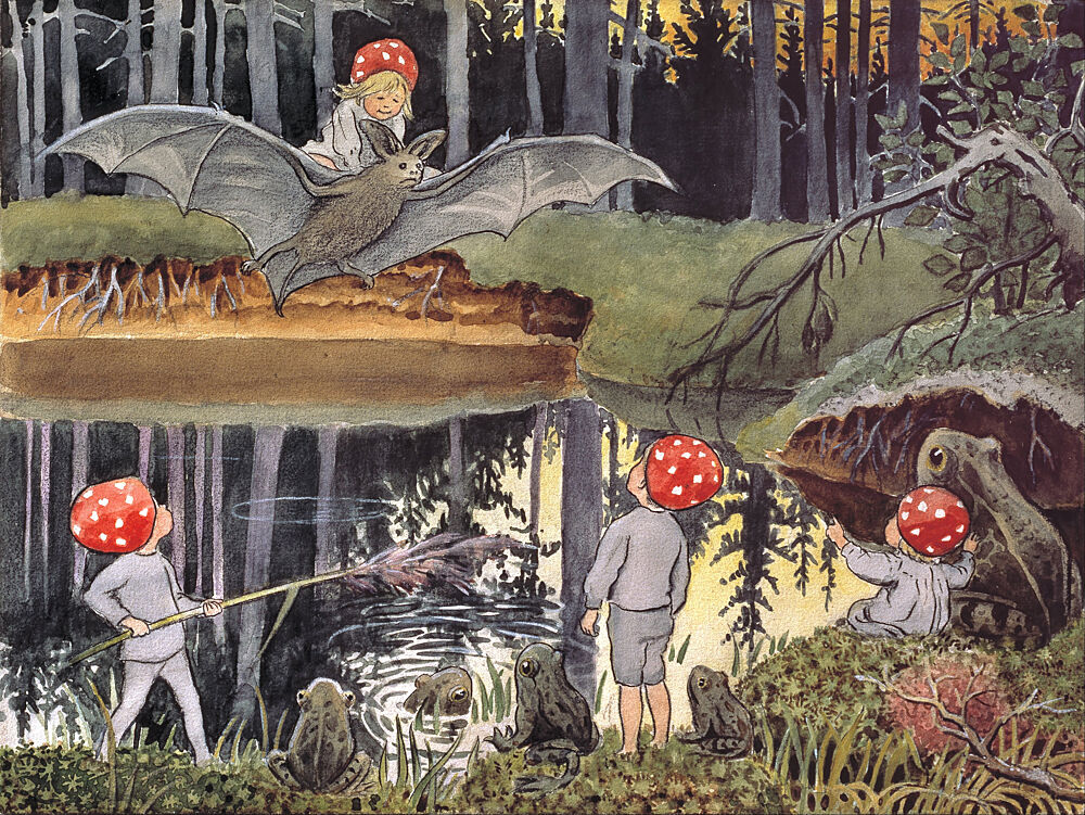 Tomtebobarnen Fladdermusen art print by Elsa Beskow for $57.95 CAD