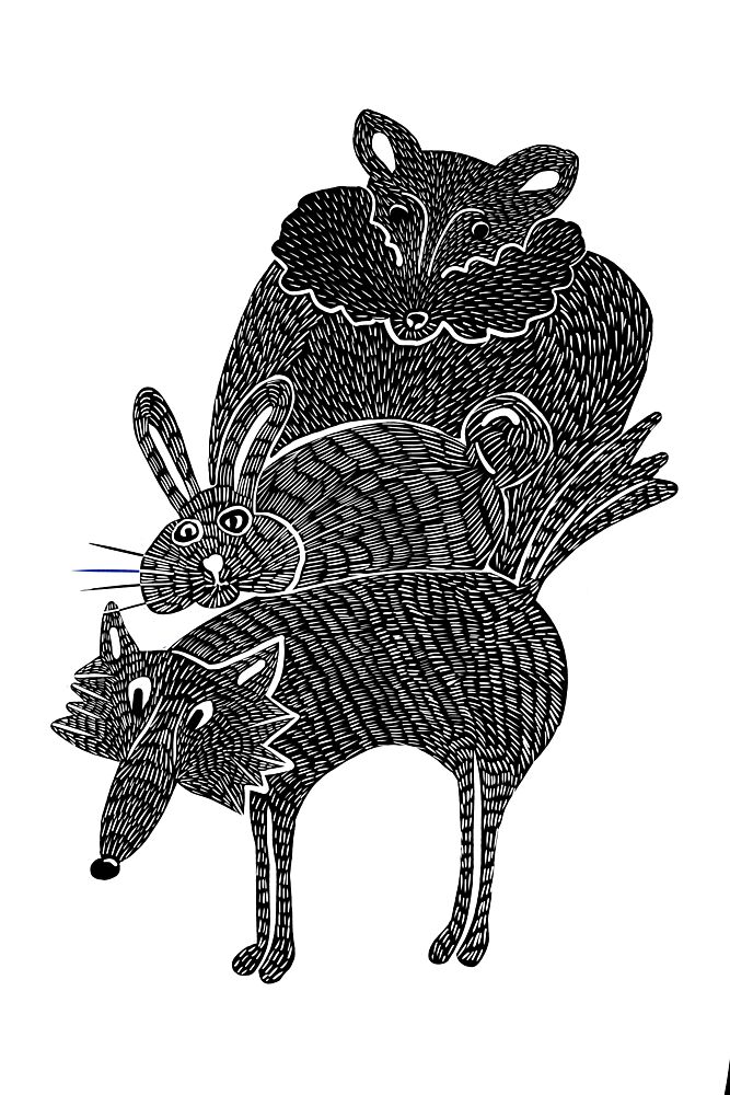 Whimsical Animal Stack art print by Mela Patterns for $57.95 CAD