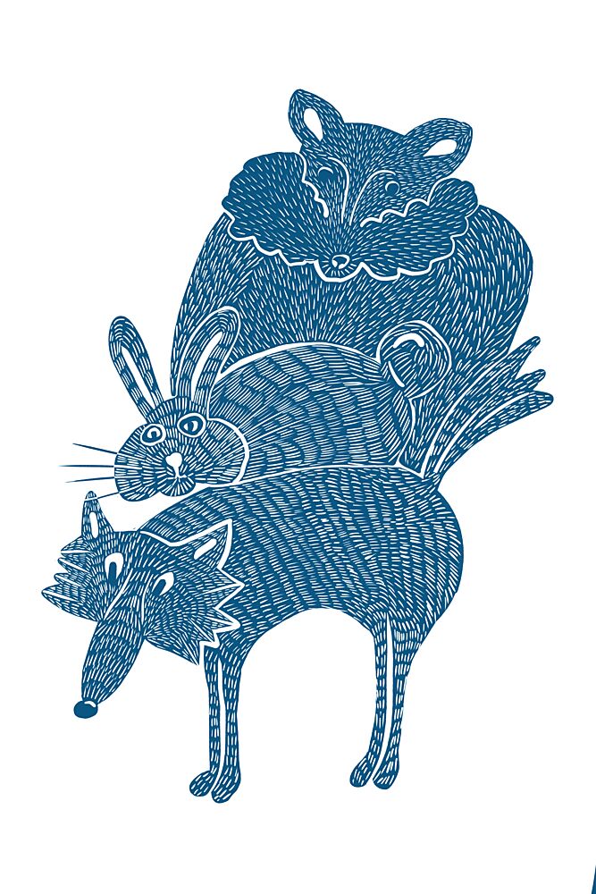 Whimsical Animal Stack art print by Mela Patterns for $57.95 CAD