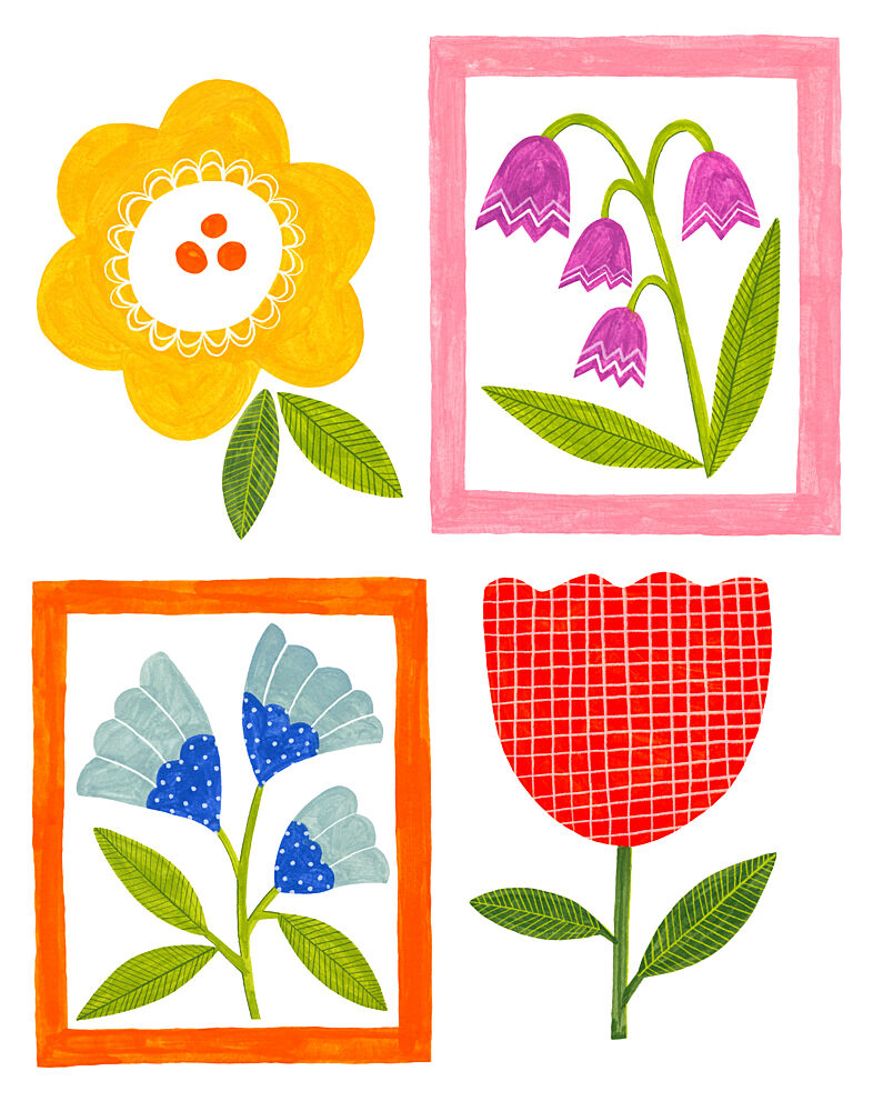 Bright Folk Flowers art print by Susan Black for $57.95 CAD