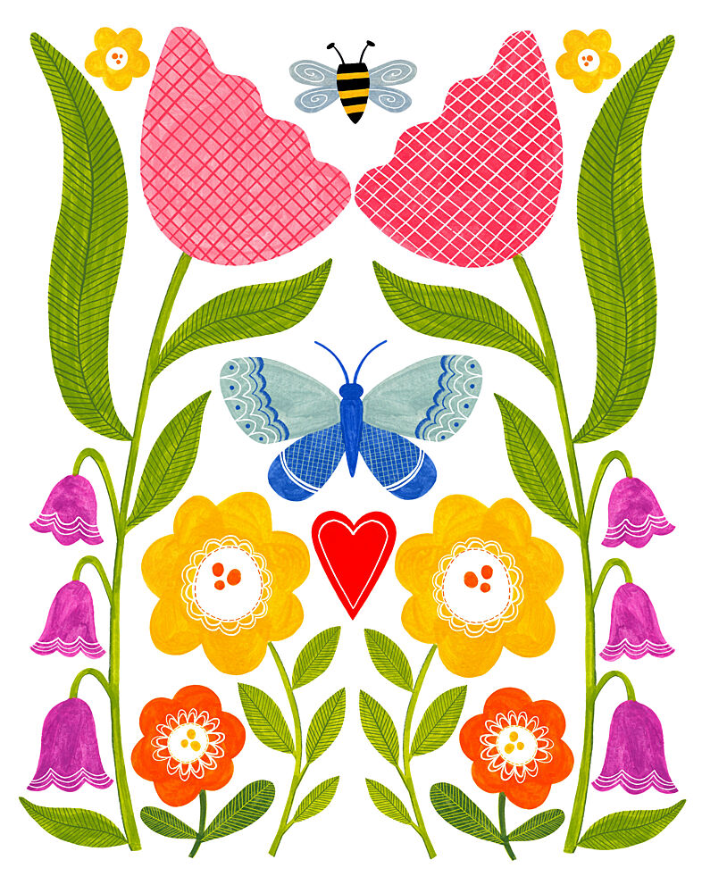 Folk Art Garden art print by Susan Black for $57.95 CAD