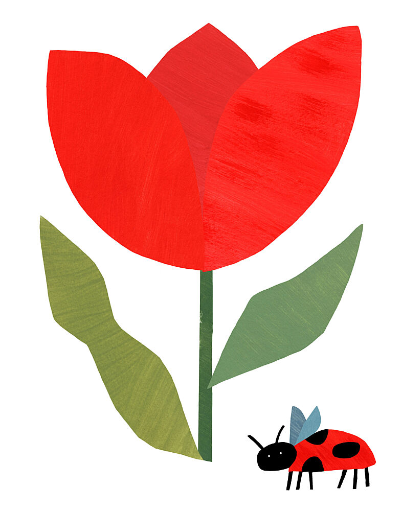 Red Tulip and Ladybug art print by Susan Black for $57.95 CAD