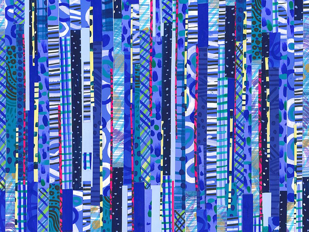 Blue Patterned Stripes art print by Isabelle Brent for $57.95 CAD