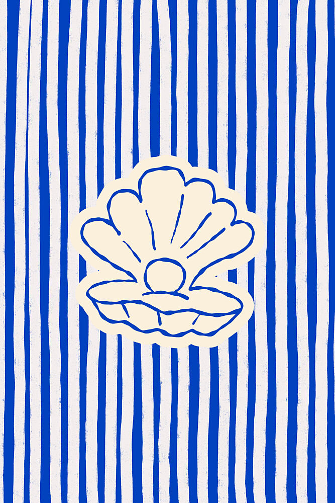 Blue Striped Oyster Pearl art print by Treechild for $57.95 CAD