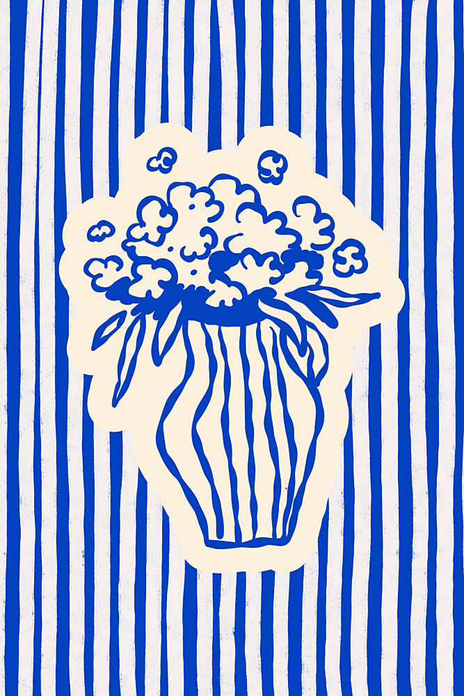Blue Striped Bouquet art print by Treechild for $57.95 CAD