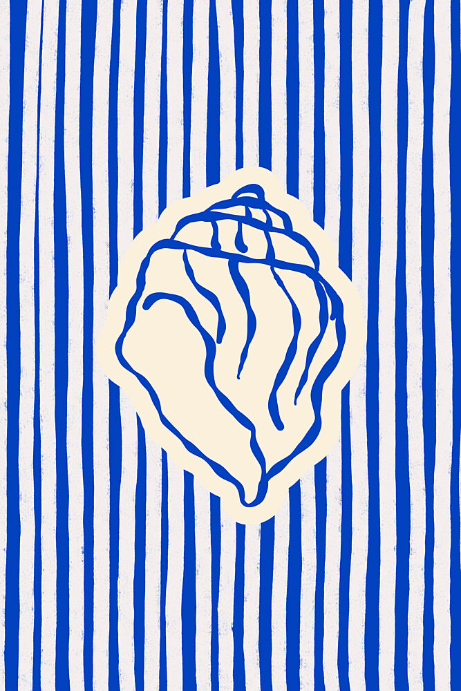 Coastal Seashell Stripes art print by Treechild for $57.95 CAD