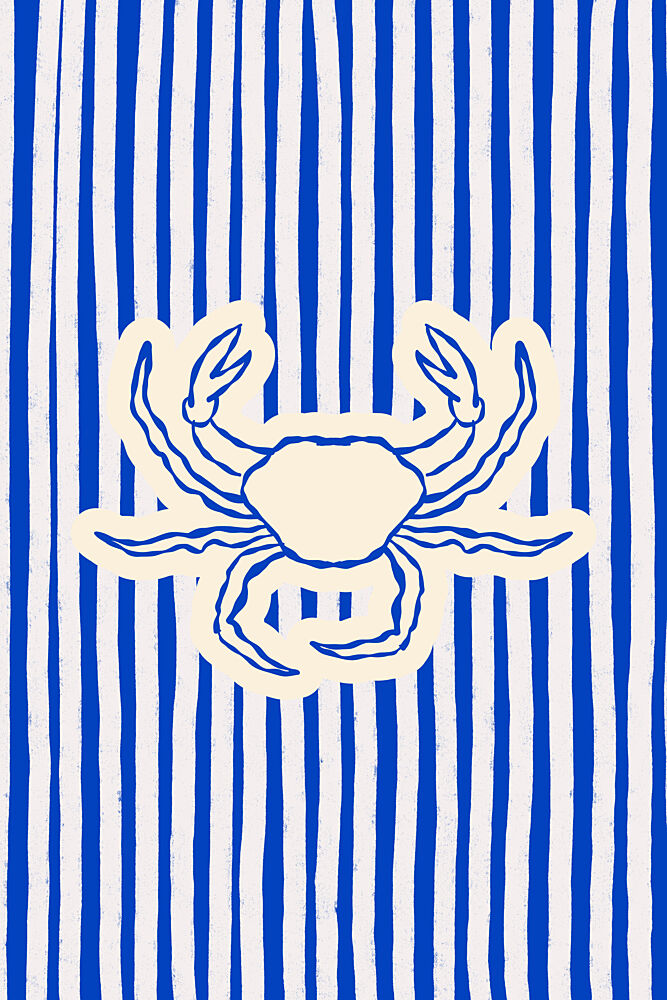 Nautical Blue Crab art print by Treechild for $57.95 CAD