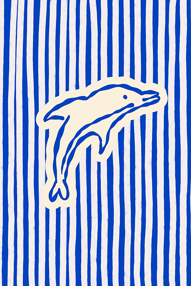 Leaping Dolphin Stripes art print by Treechild for $57.95 CAD