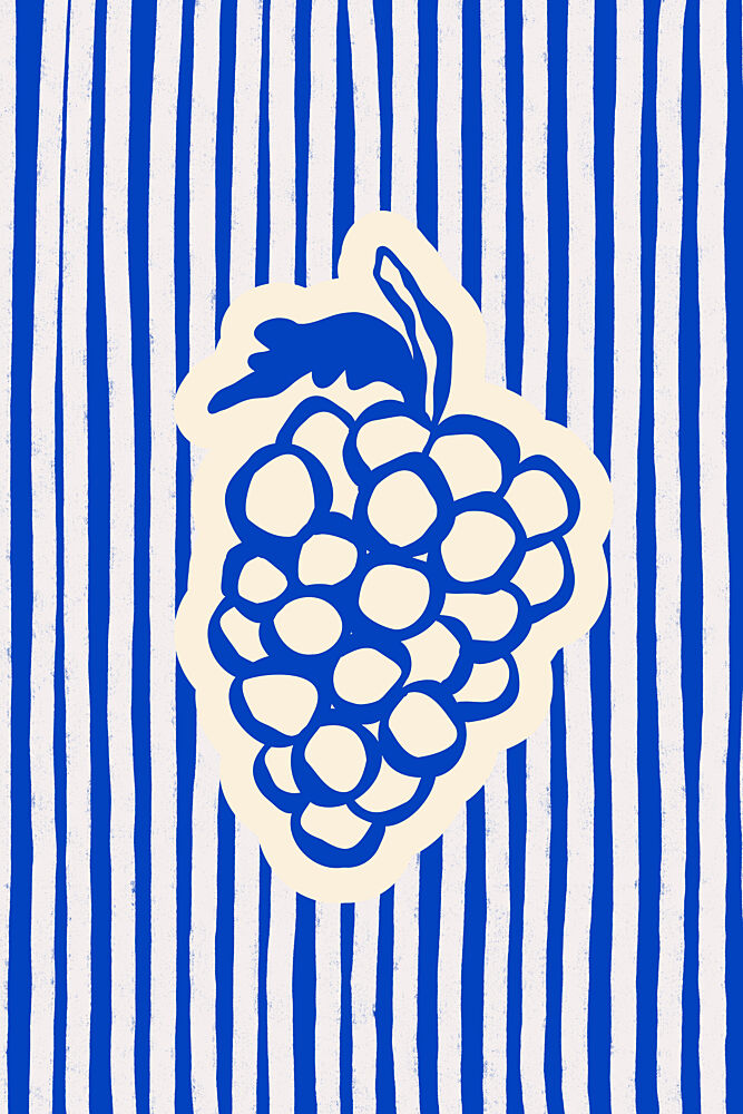 Bold Blue Grape Bunch art print by Treechild for $57.95 CAD