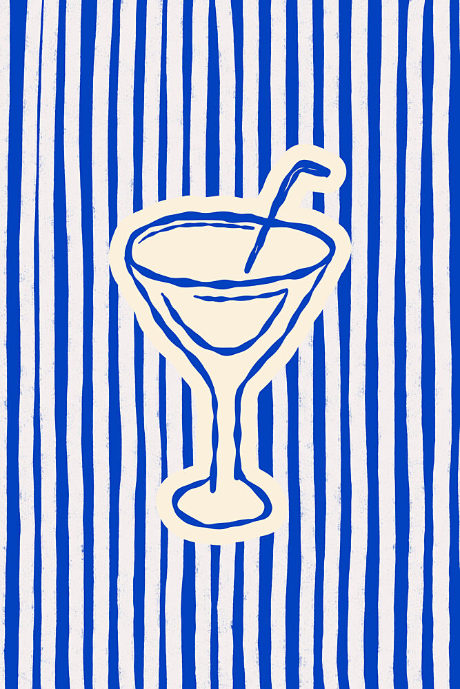 Striped Summer Cocktail art print by Treechild for $57.95 CAD